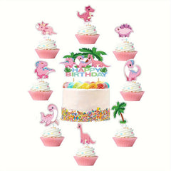 25pcs Dinosaur Cake Insert Party Supplies