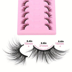 Soft Fluffy D Curl Half Eye Lashes, Natural Faux Mink False Eyelashes