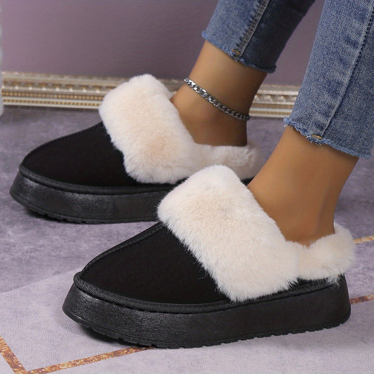 Women's Plush Snow Boots Lightweight Casual Platform Shoes