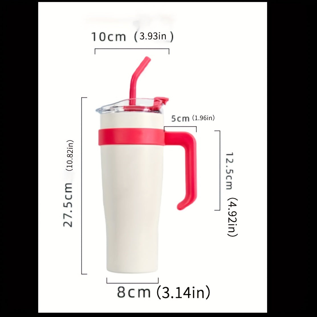40oz Stainless Steel Double Wall Tumbler with Lid and Handle