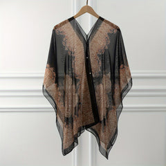 Paisley Print Gauze Shawl Sunproof Cover Up Loose Wrap Cardigan