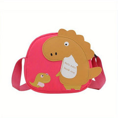 Cartoon Dinosaur Zipper Crossbody Bag for Girls