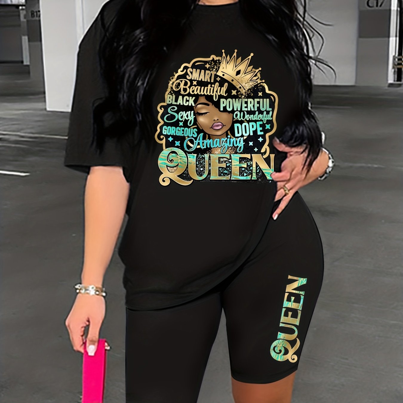 Letter Print Lounge Set Top & Shorts Women's Loungewear