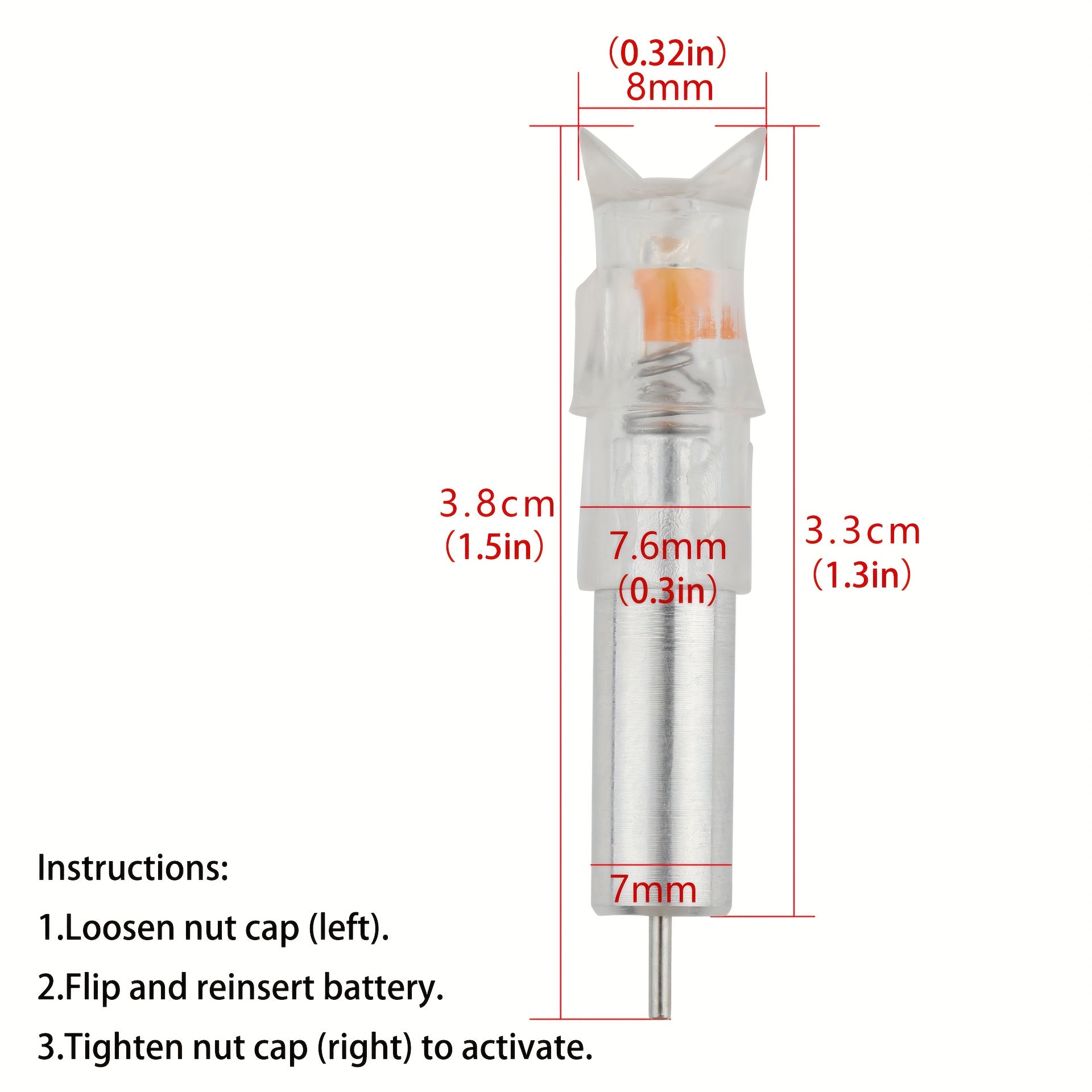 6pcs Luminous Arrow Nock For 0.3in ID Shaft Archery Accessory