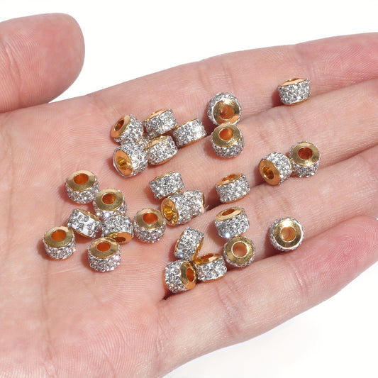 7x5mm Rhinestone Spacer Beads Pave Crystal Clay for Charms Jewelry