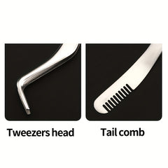 Stainless Steel Eyelash Applicator w/ Comb for Makeup Artists & Beginners