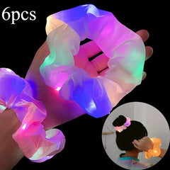 6pcs Elastic Ponytail Holders Vibrant Hair Bands for Women
