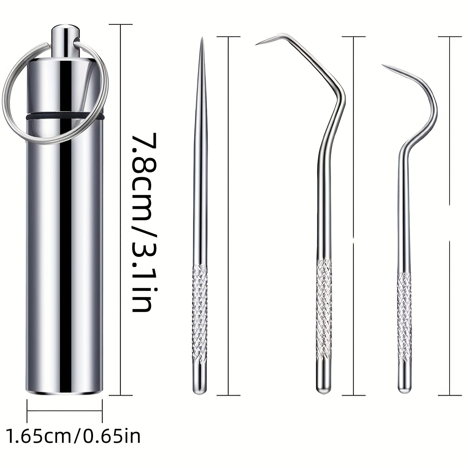 Portable Dental Care Kit 304 Stainless Steel Toothpick Floss