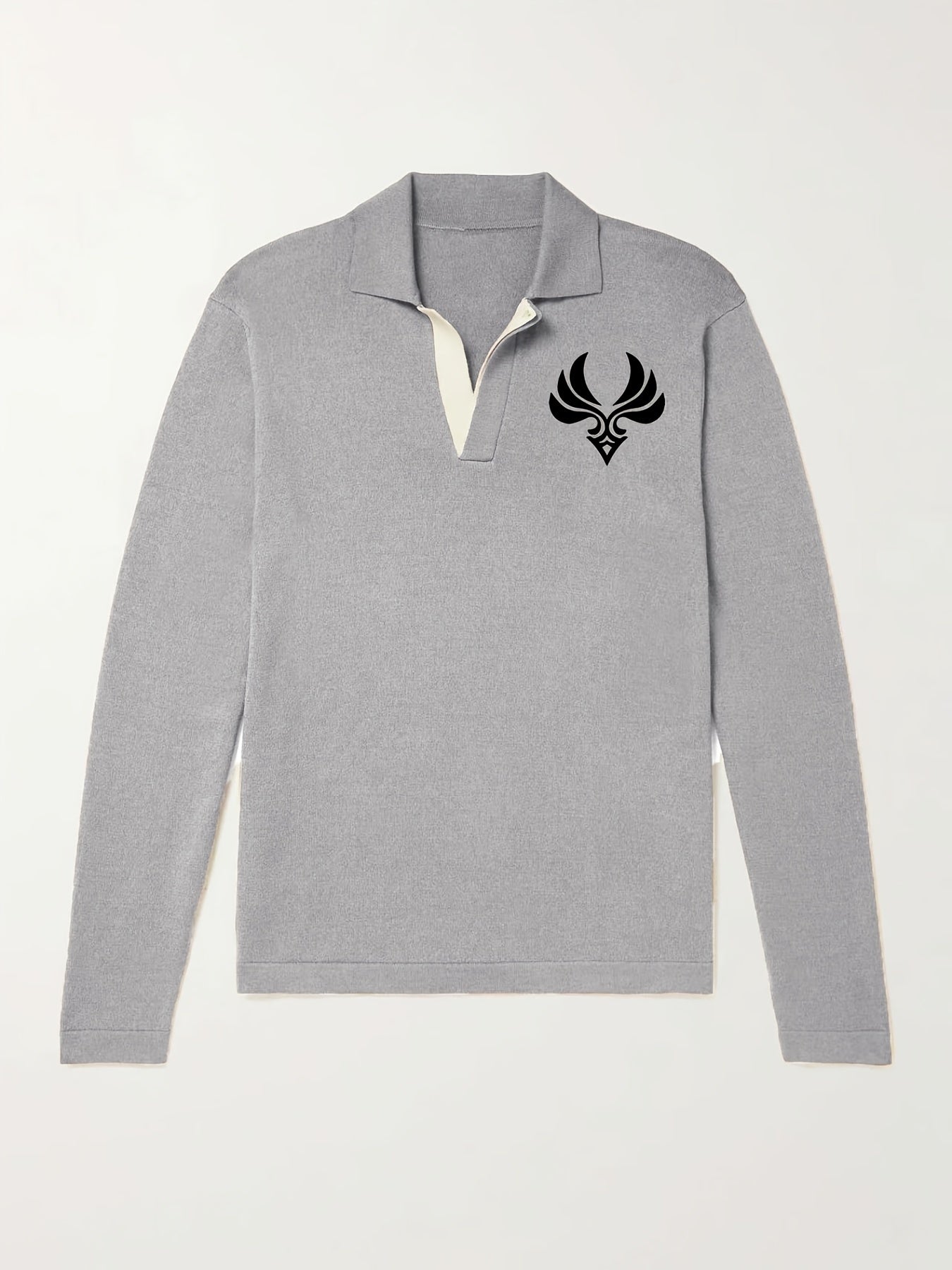 Men's Knit Polo Shirt Casual Lapel V Neck Pullover Sweater