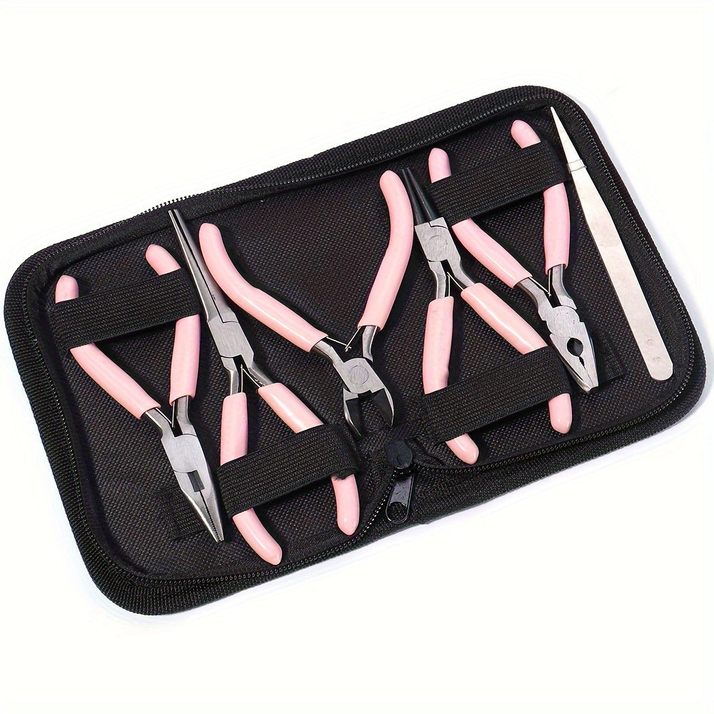DIY Jewelry Making Tool Set 8pc Pliers Scissor Tweezers Jump Ring Opener Awl