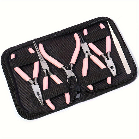DIY Jewelry Making Tool Set 8pc Pliers Scissor Tweezers Jump Ring Opener Awl