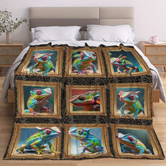 Chameleon Photo Frame Blanket Soft And Warm For Bed And Sofa Camping