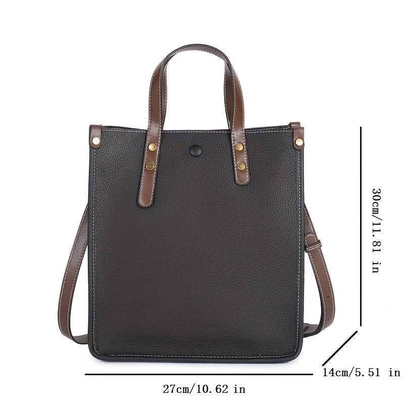 Leather Tote Bag For Women Solid Crossbody Bag