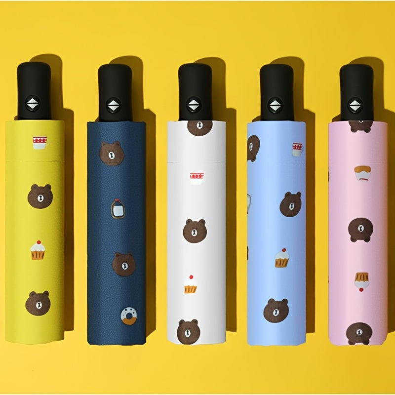 Bear Auto Anti-sun Tri-fold UV Light Curtain Umbrella