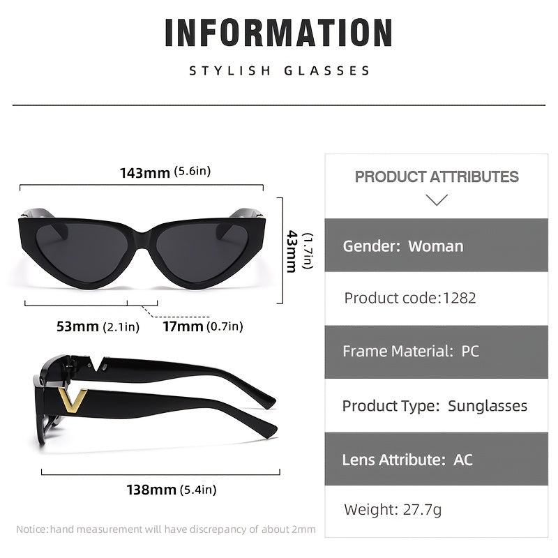 Stripe Cat Eye Sunglasses Vintage Ladies Stylish Oversized Triangle