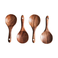 Teak Wooden Spoon Set for Porridge Rice Soup Seasoning Durable Kitchen Utensils