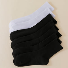 7 Pairs Breathable Crew Socks Women's Stockings