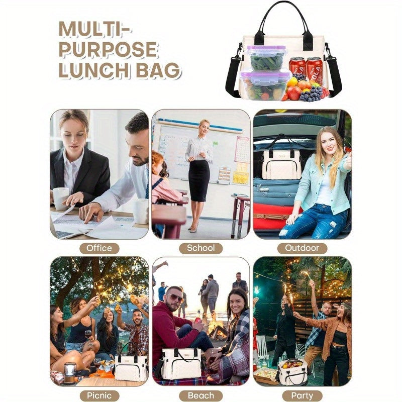 ESMNONA Insulated Lunch Bag Leakproof Nylon Cooler Tote