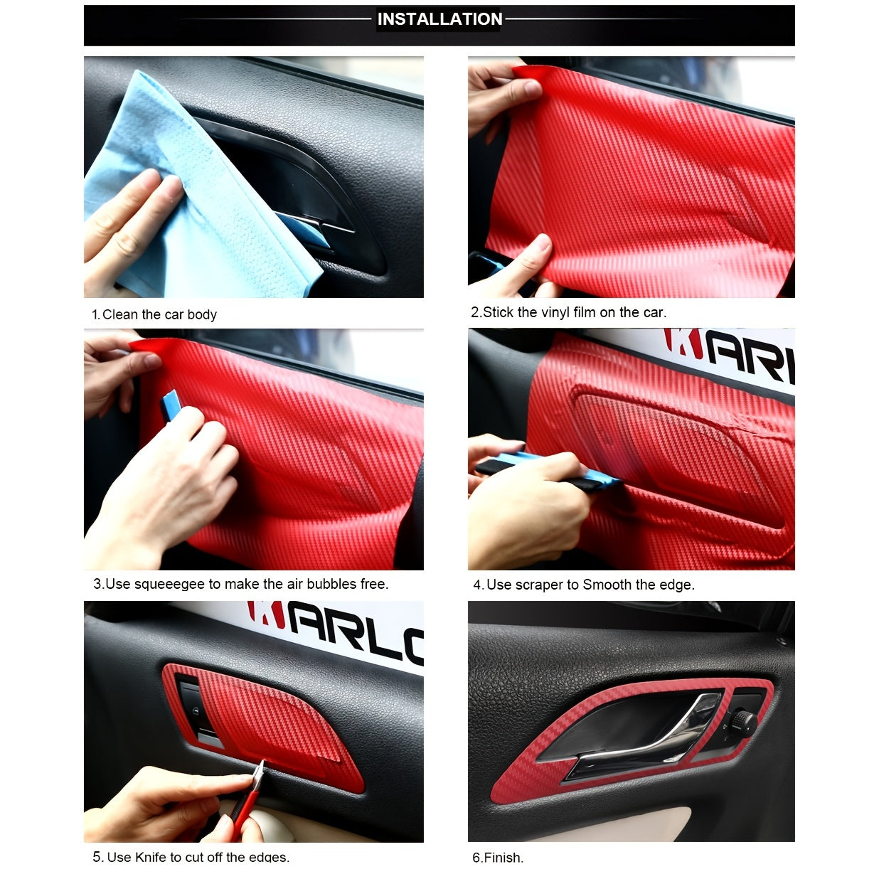 3D Carbon Fiber Vinyl Car Wrap Sheet Roll Film for Auto Transformation