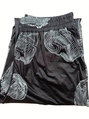  Growth Rings Print Tapered Leg Crop Pants