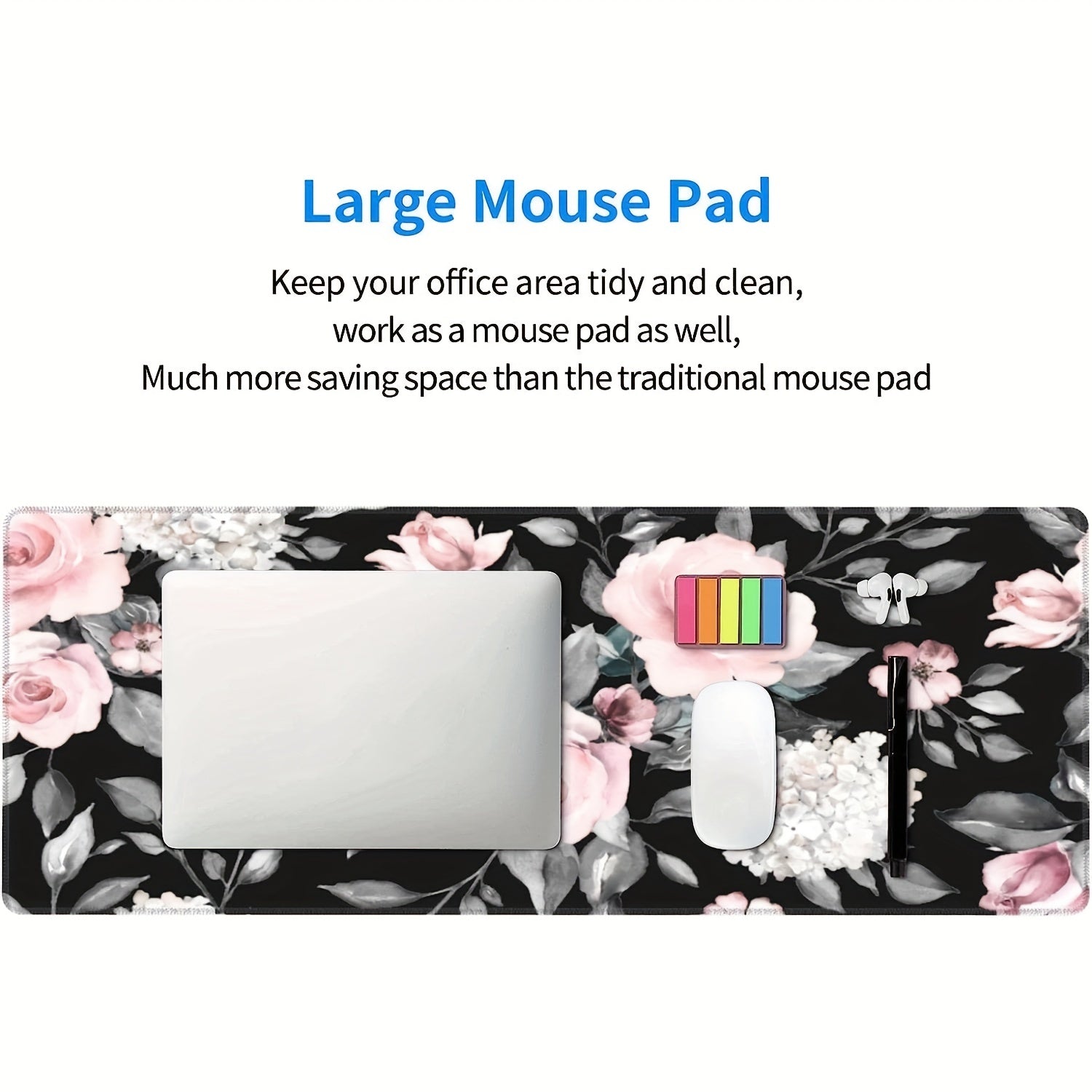 Desk Accessories Flowers Mouse Pad 89x39 Cm
