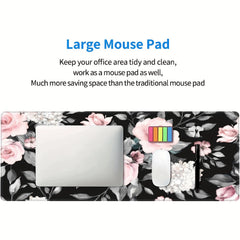 Desk Accessories Flowers Mouse Pad 89x39 Cm