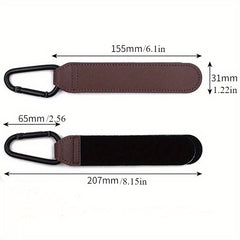 2pcs PU Leather Stroller Hooks 360 Rotatable Pram Organizer Brown Gray Pink