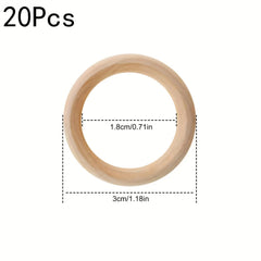 10pcs DIY Unfinished Wooden Rings for Crafts