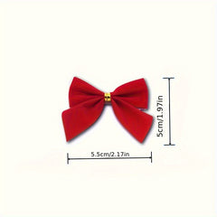 12pcs Bow Christmas Decorations Red Golden Silvery Bows Tree Pendants