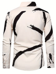 Casual Men s Shirt Turn Down Collar Long Sleeves Regular Fit