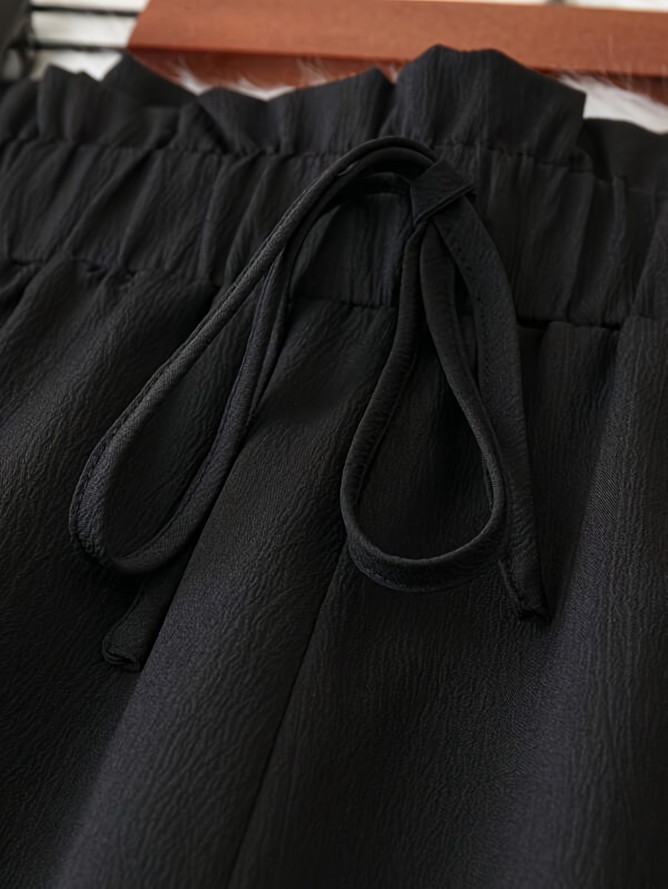  Drawstring Wide Leg Trousers, Loose Fit
