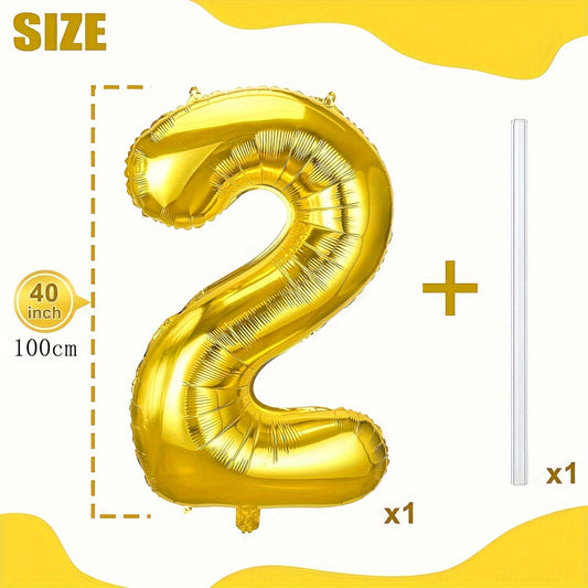 Gold Number Balloon Birthday Decoration