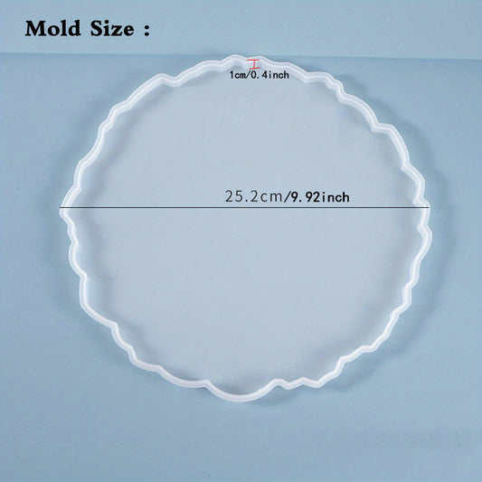 Large Round Resin Tray Mold Irregular Silicone Serving Tray Geode Agate Epoxy