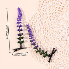2pcs Lavender Decor Duck Billed Hair Clip for Hair Bangs Braids