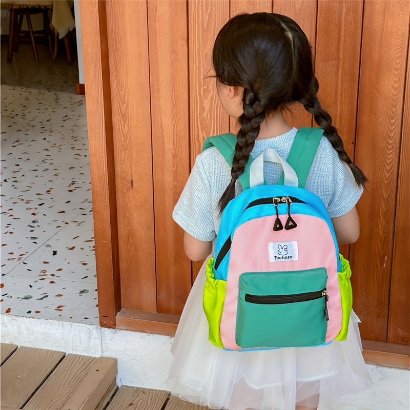 Kids Casual Backpack Lightweight Block Print
