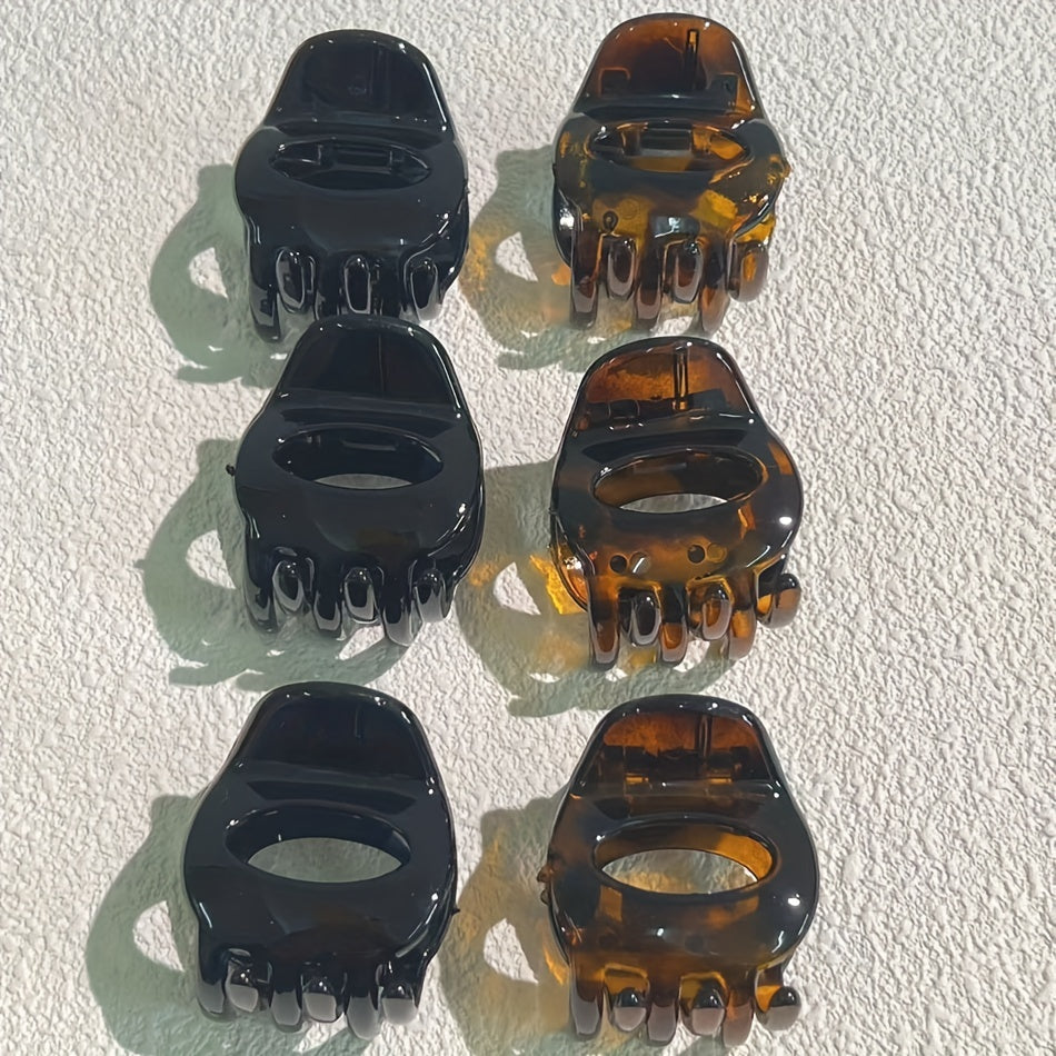 6pcs Vintage Glossy Hair Claw Non-slip Hair Accessories