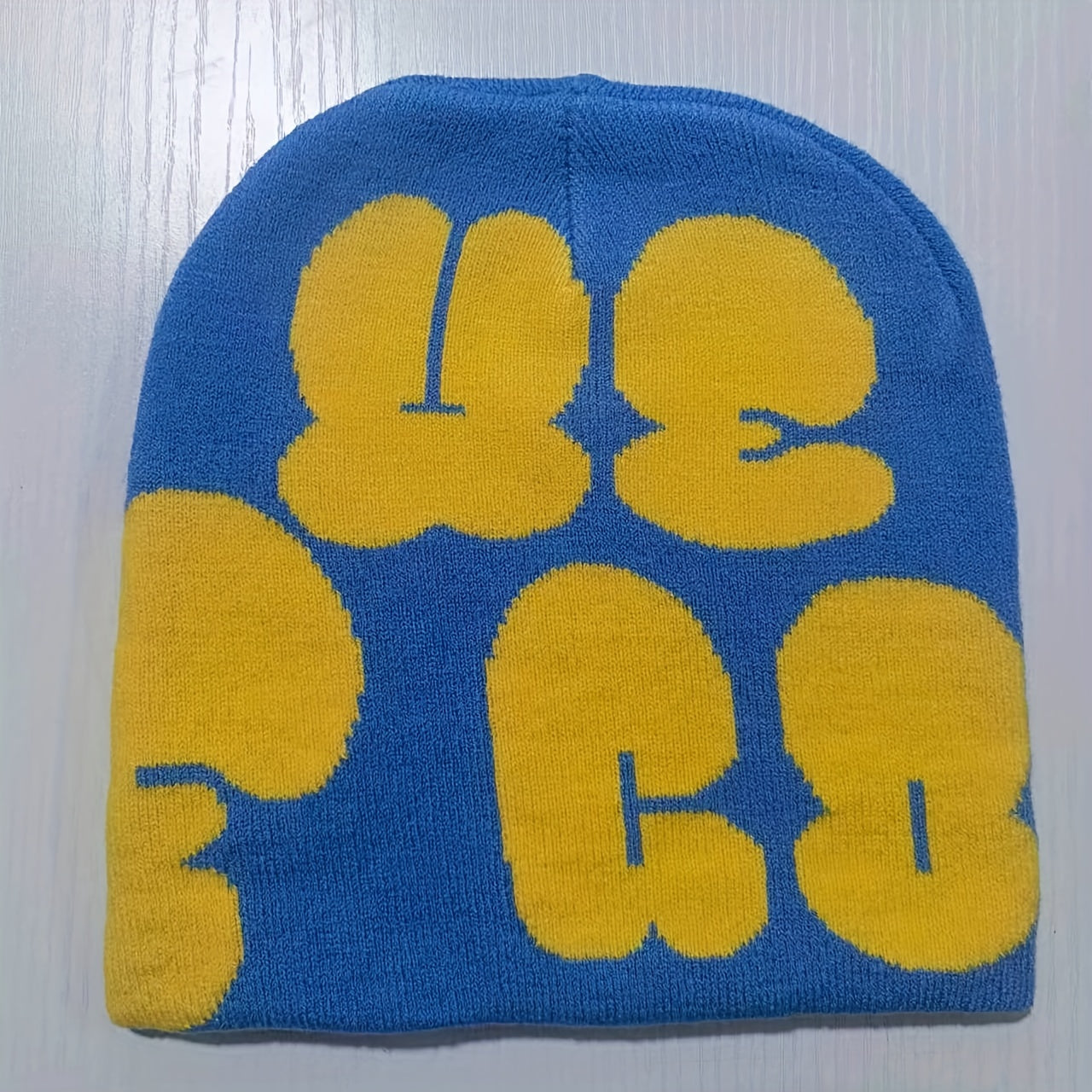 Y2K Beanie Lightweight Elastic Letter Skull Hat Hip Hop Warm Knit Hats