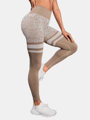 Snake Pattern Sports Leggings High Waist Yoga Pants Women's Activewear