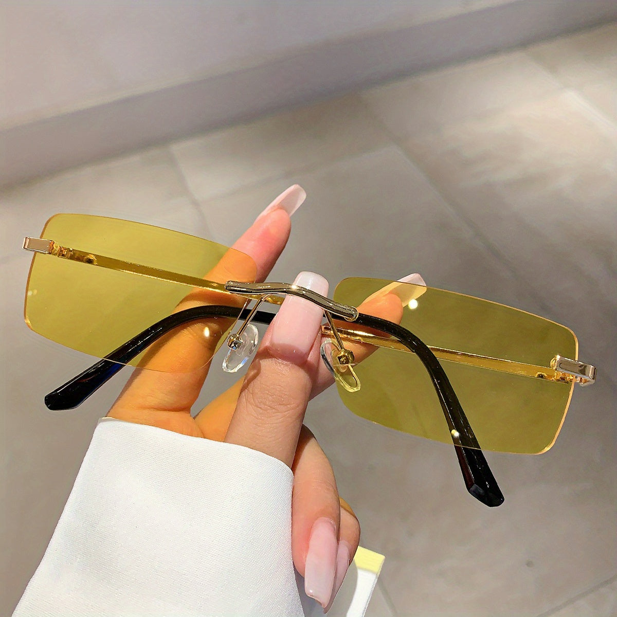 Rimless Sunglasses UV400 Candy Shades for Beach Party