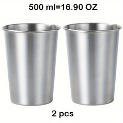 2pcs Stainless Steel Stackable Drinking Cups Insulated Reusable Camping Cup