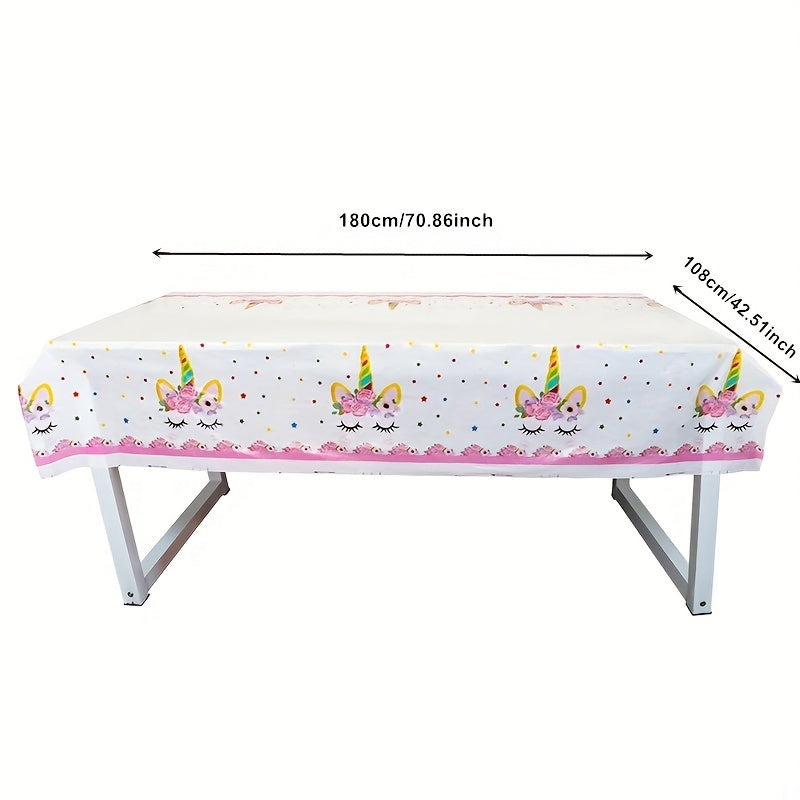 Unicorn Tablecloth & 10 Treat Bags Party Supplies