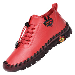 Side Zipper Flat Slip On Shoes Solid Drawstring Lightweight Soft Sole Shoes