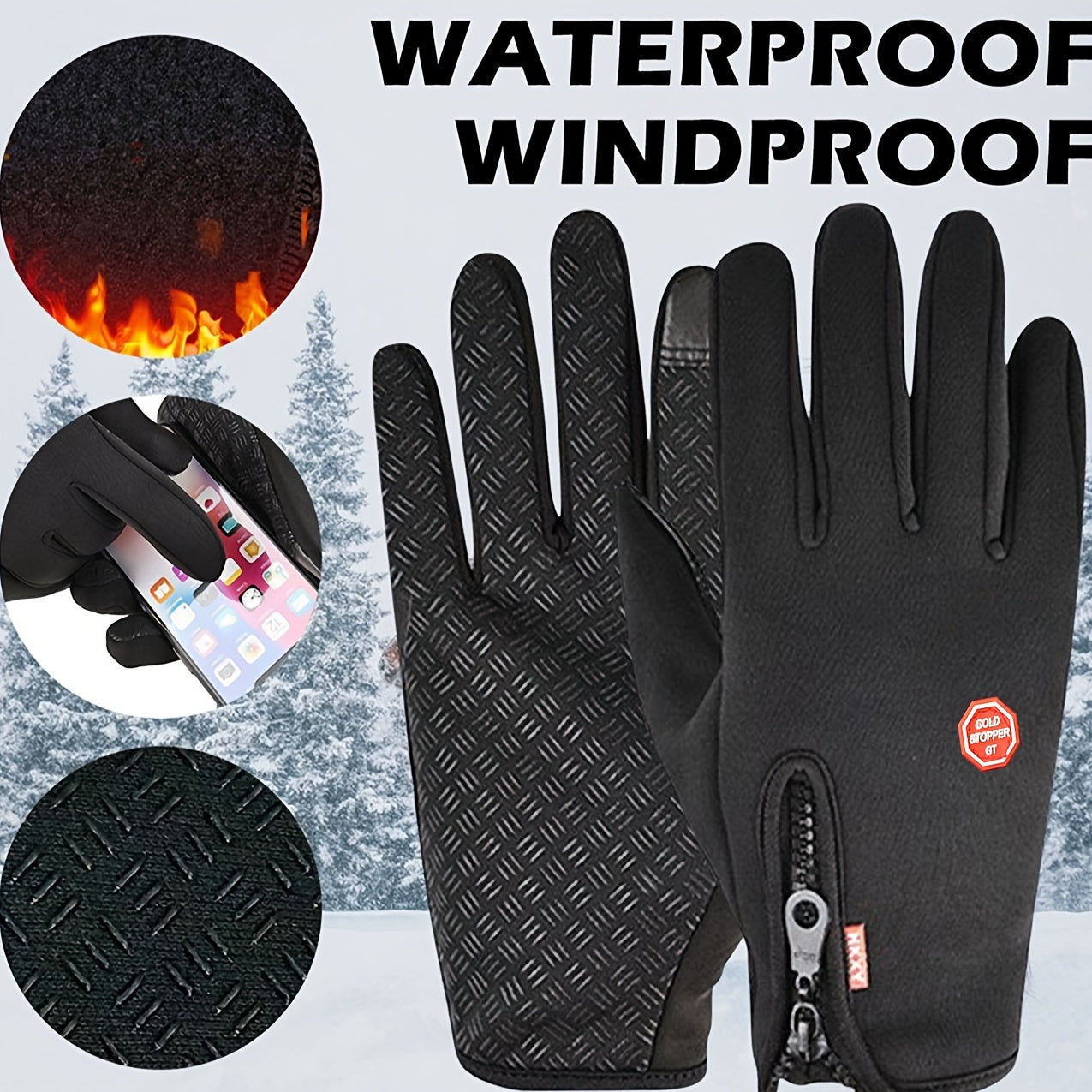 Winter Warm Touch Screen Gloves Waterproof Windproof Ski Riding Motorcycle