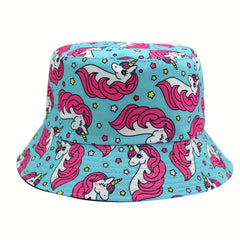 Cartoon Animal Printed Sunshade Bucket Hat for Men Women