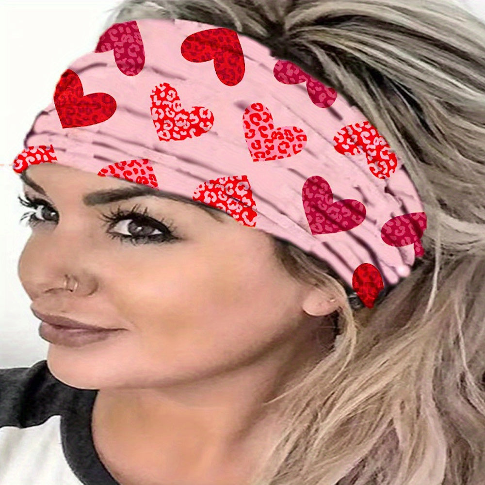 Boho Heart Pattern Wide Headband Bandana