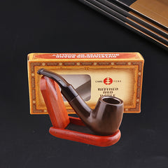 Resin Solid Wood Carved Smoking Tube Curved Handle Wooden Smoking Tube