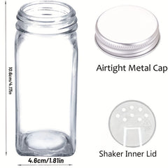 12pcs Glass Spice Jar Set For Kitchen Seasoning Storage