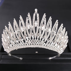Gothic Wedding Crown Silver Bridal Crown Crystal Birthday Party Crown