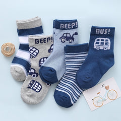 Kids Thin Breathable Crew Socks Cartoon Pattern Socks