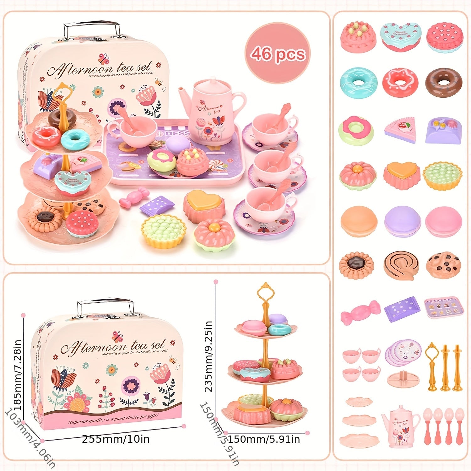 Kids Afternoon Tea Set Cake Cutter Princess Toy ABS Material
